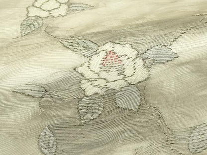 平和屋着物＊夏物　六通柄袋帯　枝牡丹　銀糸　正絹　逸品　CABL5429rv