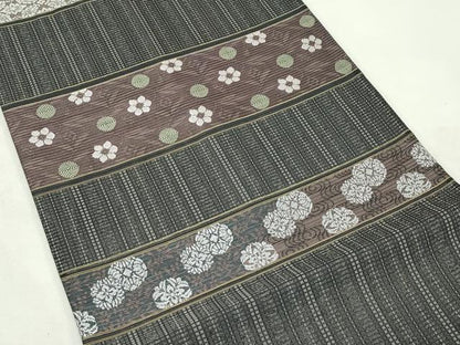 平和屋着物＊夏物　西陣　まいづる謹製　六通柄袋帯　夏利休　横段花文　反端付き　正絹　逸品　CABL5432rv