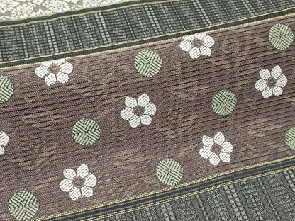 平和屋着物＊夏物　西陣　まいづる謹製　六通柄袋帯　夏利休　横段花文　反端付き　正絹　逸品　CABL5432rv