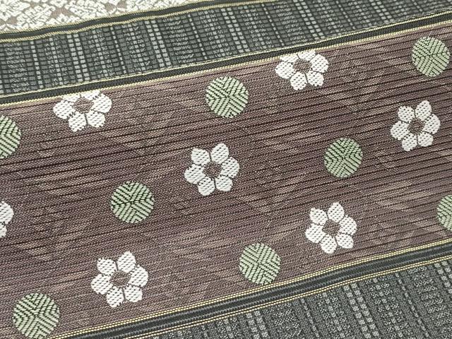 平和屋着物＊夏物　西陣　まいづる謹製　六通柄袋帯　夏利休　横段花文　反端付き　正絹　逸品　CABL5432rv