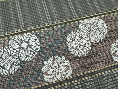 平和屋着物＊夏物　西陣　まいづる謹製　六通柄袋帯　夏利休　横段花文　反端付き　正絹　逸品　CABL5432rv