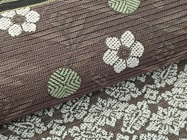 平和屋着物＊夏物　西陣　まいづる謹製　六通柄袋帯　夏利休　横段花文　反端付き　正絹　逸品　CABL5432rv