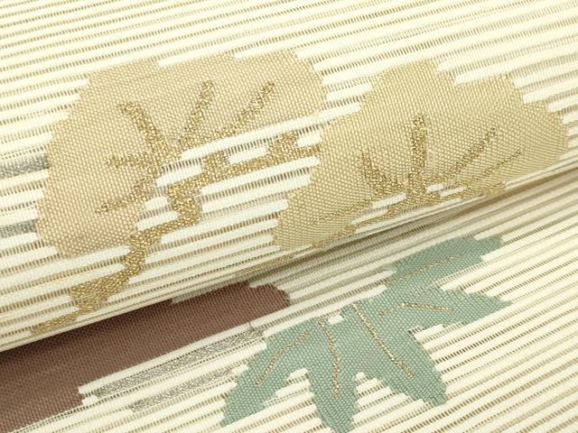 平和屋着物＊夏物　太鼓柄袋帯　絽綴れ　風景文　金銀糸　正絹　逸品　CABL5438rv