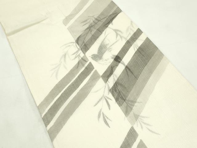 平和屋着物＊夏物　太鼓柄袋帯　手描き　草木飛鳥文　正絹　逸品　CABL5445rv