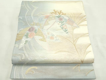 平和屋着物＊夏物　六通柄　京袋帯　唐織　草花文　金銀糸　正絹　逸品　CABL5450rv