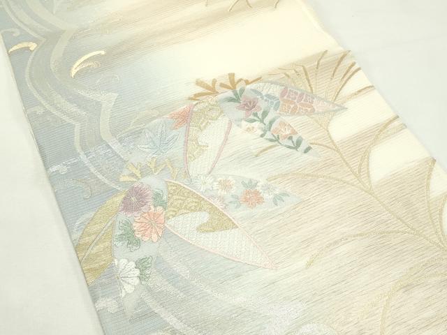 平和屋着物＊夏物　六通柄　京袋帯　唐織　草花文　金銀糸　正絹　逸品　CABL5450rv
