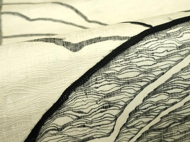 平和屋着物＊夏物　太鼓柄袋帯　すくい織　抽象文　正絹　逸品　CABL5451rv