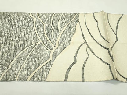 平和屋着物＊夏物　太鼓柄袋帯　すくい織　抽象文　正絹　逸品　CABL5451rv