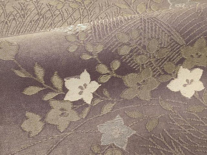 平和屋着物＊夏物　六通柄袋帯　秋草文　金銀糸　正絹　逸品　CABL5455rv