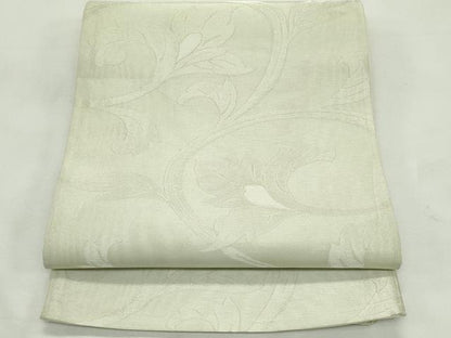 平和屋着物＊夏物　六通柄袋帯　花唐草文　銀糸　正絹　逸品　CABL5456rv