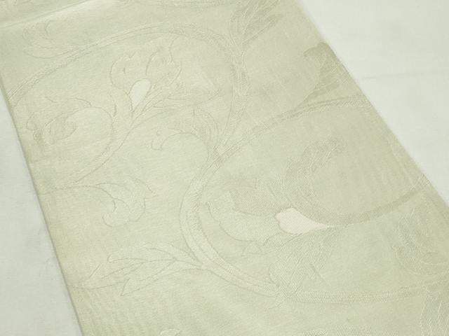 平和屋着物＊夏物　六通柄袋帯　花唐草文　銀糸　正絹　逸品　CABL5456rv