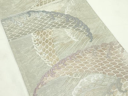 平和屋着物＊夏物　六通柄袋帯　唐織　立波文　金銀糸　正絹　逸品　CABL5459rv