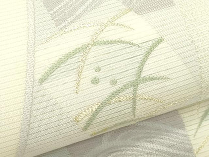 平和屋着物＊夏物　六通柄袋帯　色紙重ね流水草木文　金銀糸　正絹　逸品　未使用　CABL5461rv