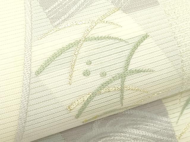 平和屋着物＊夏物　六通柄袋帯　色紙重ね流水草木文　金銀糸　正絹　逸品　未使用　CABL5461rv