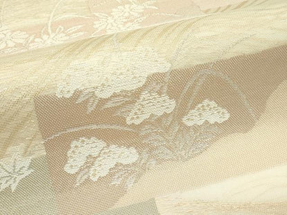 平和屋着物＊夏物　六通柄袋帯　秋草文　金銀糸　正絹　逸品　未使用　CABL5466rv
