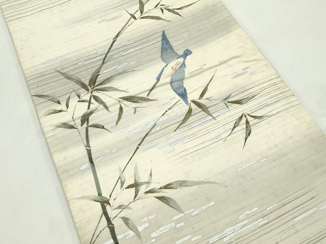 平和屋着物＊夏物　アンティーク　大正ロマン　両面　六通柄　京袋帯　手描き　刺繍　飛鳥草木文　金銀彩　正絹　逸品　CABL5470rv
