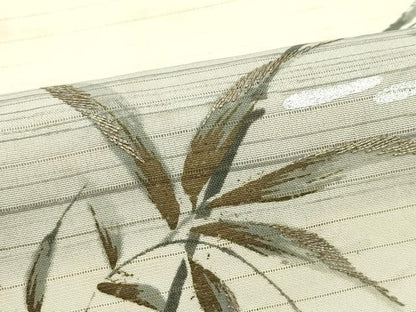 平和屋着物＊夏物　アンティーク　大正ロマン　両面　六通柄　京袋帯　手描き　刺繍　飛鳥草木文　金銀彩　正絹　逸品　CABL5470rv