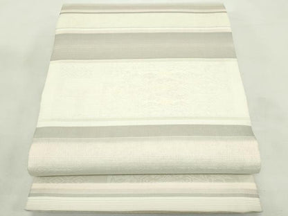 平和屋着物＊夏物　両面　六通柄袋帯　横段花文　正絹　逸品　CABL5476rv