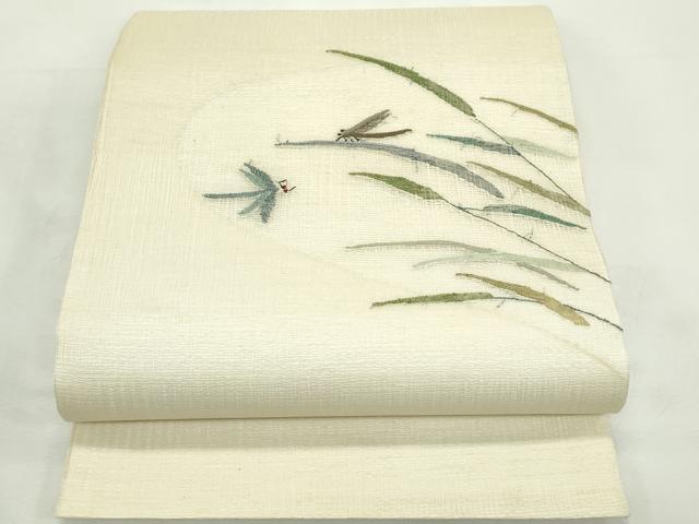 平和屋着物＊夏物　太鼓柄　京袋帯　すくい織　トンボ　金銀糸　正絹　逸品　未使用　CABL5478rv