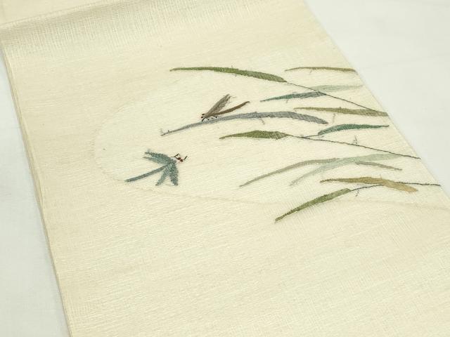 平和屋着物＊夏物　太鼓柄　京袋帯　すくい織　トンボ　金銀糸　正絹　逸品　未使用　CABL5478rv