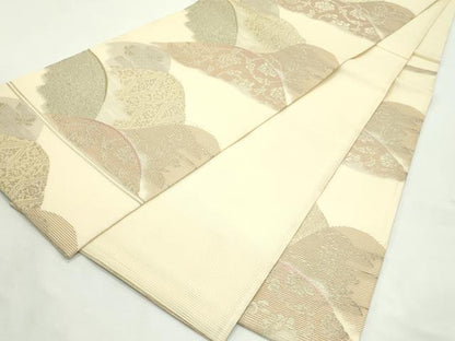 平和屋着物＊夏物　六通柄袋帯　遠山花蝶文　金糸　正絹　逸品　CABL5480rv