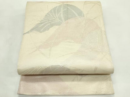 平和屋着物＊夏物　六通柄袋帯　遠山草木文　銀糸　正絹　逸品　CABL5498rv