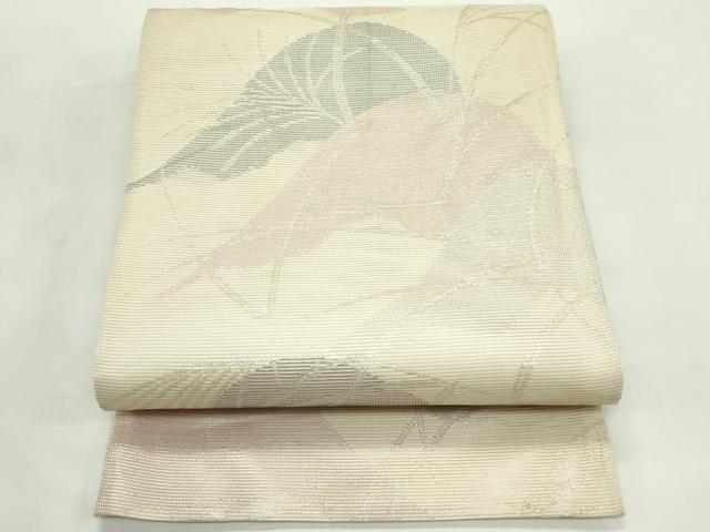 平和屋着物＊夏物　六通柄袋帯　遠山草木文　銀糸　正絹　逸品　CABL5498rv