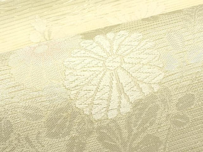 平和屋着物＊夏物　六通柄袋帯　唐織　秋草文　銀糸　正絹　逸品　CABL5512rv