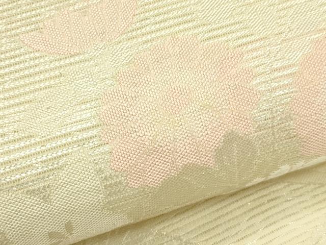 平和屋着物＊夏物　六通柄袋帯　唐織　秋草文　銀糸　正絹　逸品　CABL5512rv