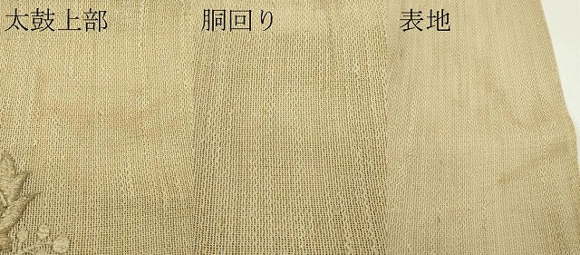 平和屋着物＊夏物　八寸名古屋帯　総刺繍　更紗花文　金糸　正絹　逸品　CABL5567rv