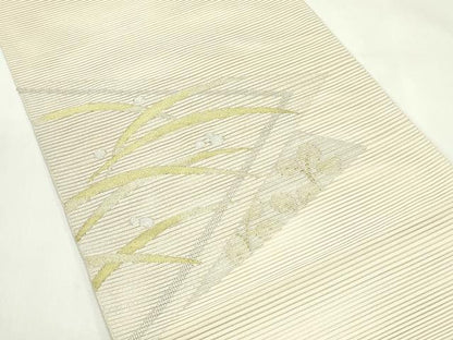 平和屋着物＊夏物　八寸名古屋帯　絽綴れ　露芝文　金銀糸　正絹　逸品　CABL5570rv