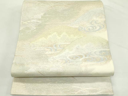 平和屋着物＊夏物　六通柄袋帯　芝草遠山文　金銀糸　三越扱い　正絹　逸品　CABL5575rv
