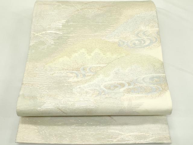 平和屋着物＊夏物　六通柄袋帯　芝草遠山文　金銀糸　三越扱い　正絹　逸品　CABL5575rv