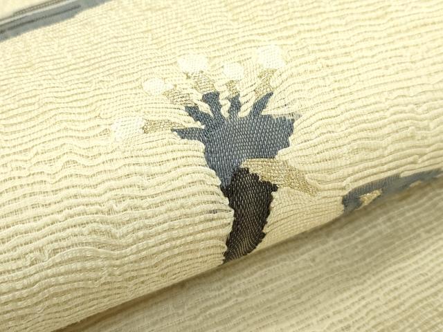 平和屋着物＊夏物　太鼓柄袋帯　すくい織　鳥　金糸　正絹　逸品　CABL5577rv