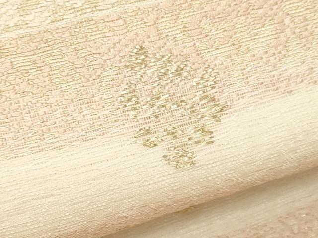 平和屋着物＊夏物　六通柄袋帯　草花横段文　金糸　正絹　逸品　CABL5579rv