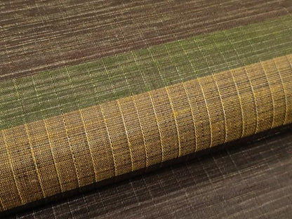平和屋着物＊夏物　両面　六通柄袋帯　市松霞文　金通し地　正絹　逸品　CABL5580rv