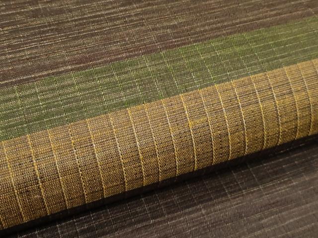 平和屋着物＊夏物　両面　六通柄袋帯　市松霞文　金通し地　正絹　逸品　CABL5580rv
