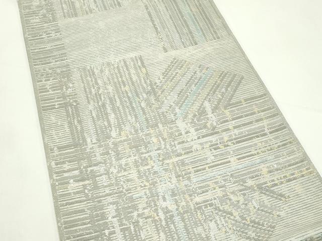 平和屋着物＊夏物　六通柄袋帯　幾何学文様　金銀糸　正絹　逸品　CABL5581rv