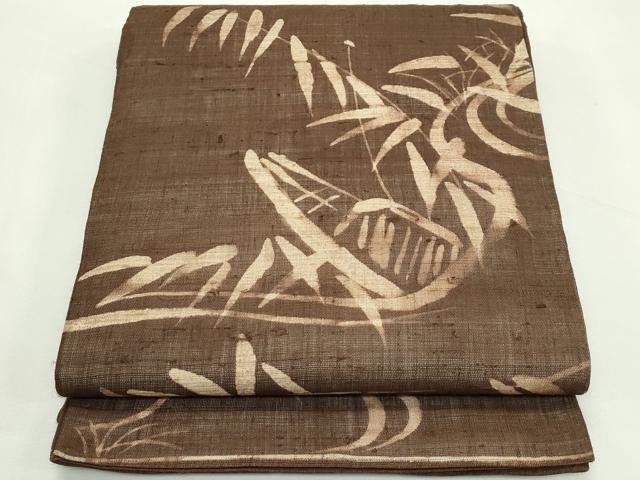 平和屋着物＊夏物　六通柄袋帯　ろうけつ染め　流水筏文　麻　逸品　CABL5583rv
