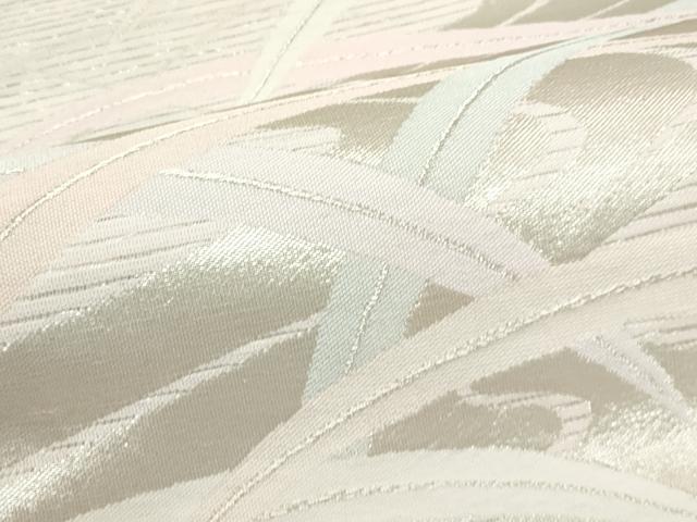 平和屋着物＊夏物　六通柄袋帯　芝草流水文　銀糸　正絹　逸品　CABL5591rv