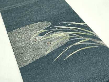 平和屋着物＊夏物　太鼓柄袋帯　すくい織　夏虫　草木文　正絹　逸品　CABL5592rv