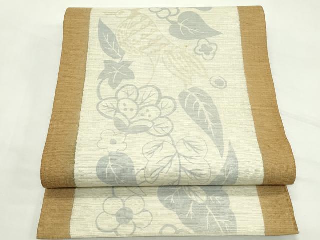 平和屋着物＊夏物　全通柄袋帯　花鳥文　正絹　逸品　CABL5595rv