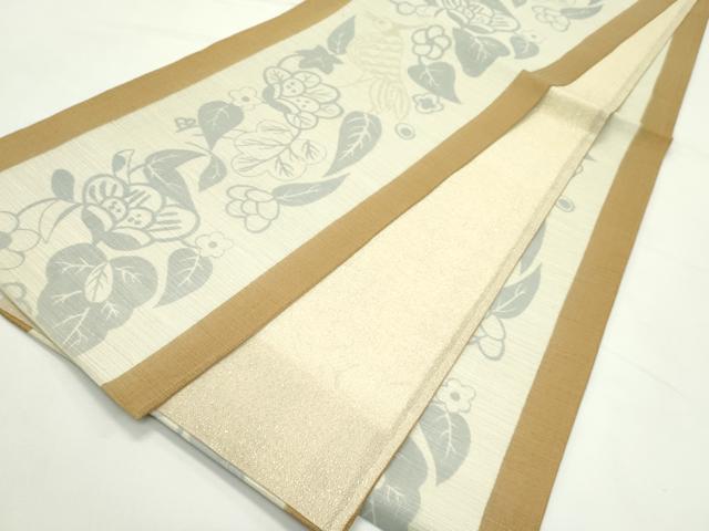 平和屋着物＊夏物　全通柄袋帯　花鳥文　正絹　逸品　CABL5595rv