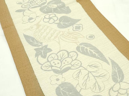 平和屋着物＊夏物　全通柄袋帯　花鳥文　正絹　逸品　CABL5595rv
