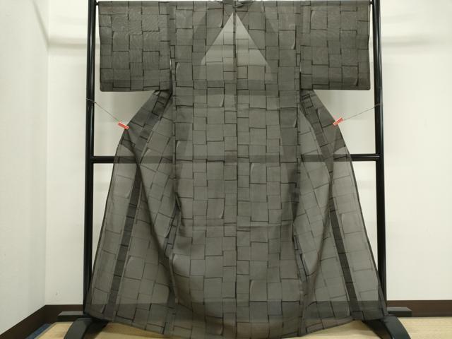 平和屋着物＊夏物　本場大島紬　夏大島　幾何学文　正絹　逸品　CABL5608ou