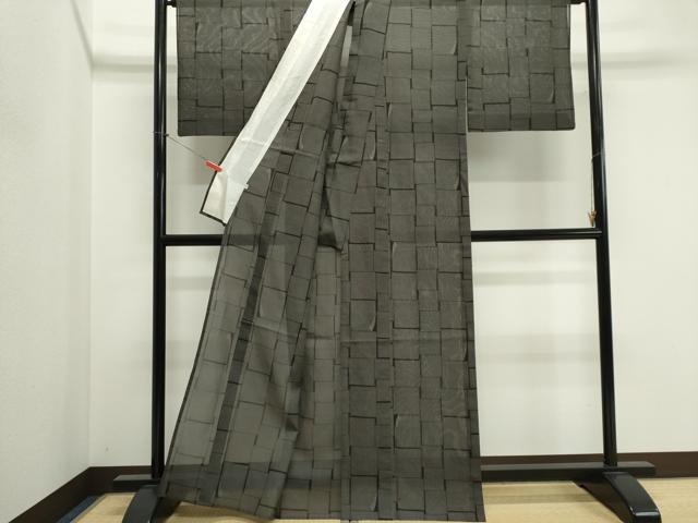 平和屋着物＊夏物　本場大島紬　夏大島　幾何学文　正絹　逸品　CABL5608ou