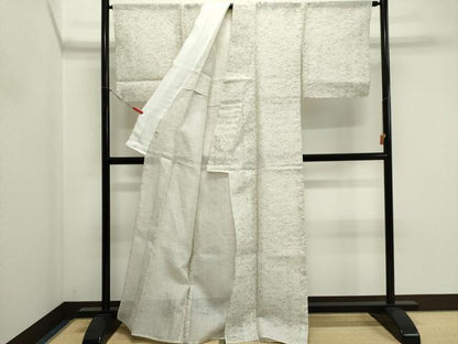 平和屋着物＊夏物　紗紬　笹文　正絹　逸品　CABL5610ou