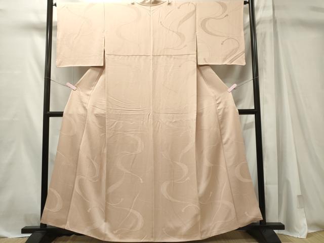 平和屋着物■上質な色無地　紐文　薄卵色　正絹　逸品　CABL5611ou
