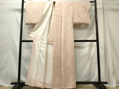 平和屋着物■上質な色無地　紐文　薄卵色　正絹　逸品　CABL5611ou