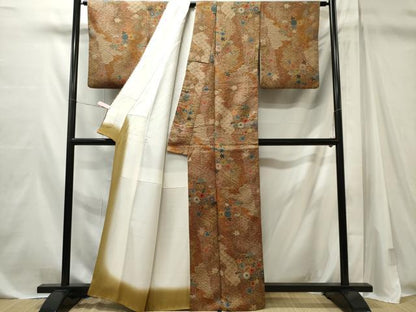 平和屋着物■上質な小紋　吉祥草花文　正絹　逸品　CABL5612ou